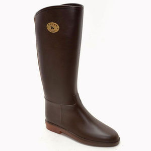 Brown PVC Round Toe Flat Shoes New